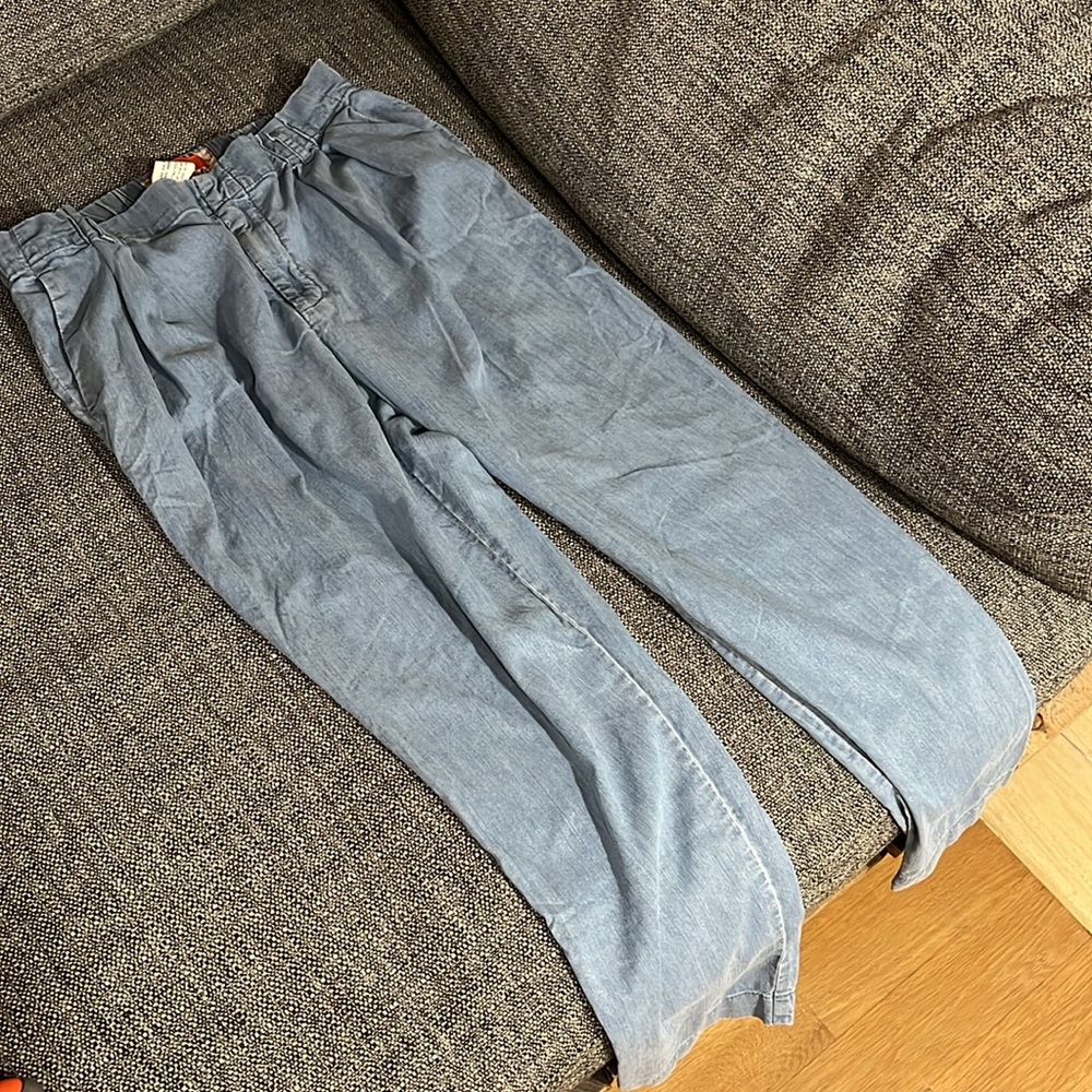 Anthropologie Cartonnier tie belted tapered soft blue jeans, size S - Picture 8 of 10